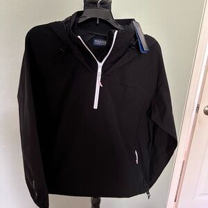Polo Ralph Lauren Golf S Women's black jacket zip pockets hood vent extras $228